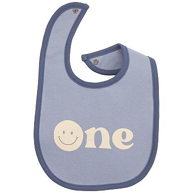 Baby Carter's 1st Birthday Blue Teething Bib