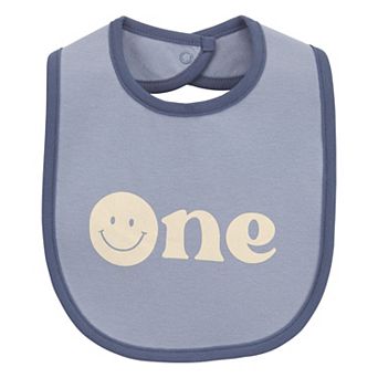 Baby Carter's 1st Birthday Blue Teething Bib