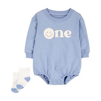 Baby Boy Carter's 2 pc Birthday Bubble Bodysuit & Socks Set