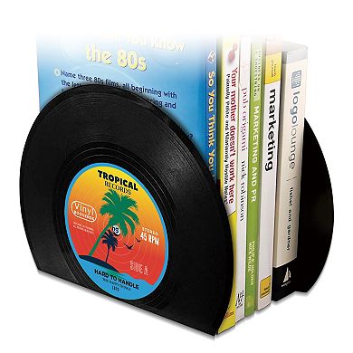 Protocol Rock N' Read Retro Vinyl Bookends 2-pc. Set