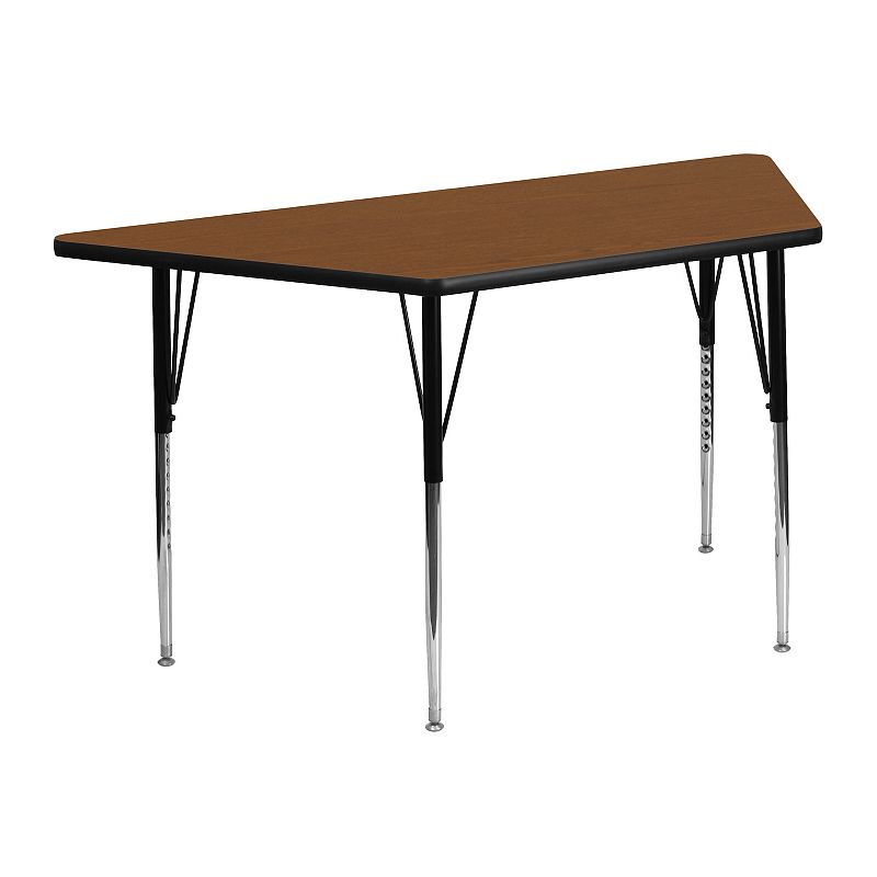 Flash Furniture Wren Trapezoid Adjustable Height Activity Table, Brown