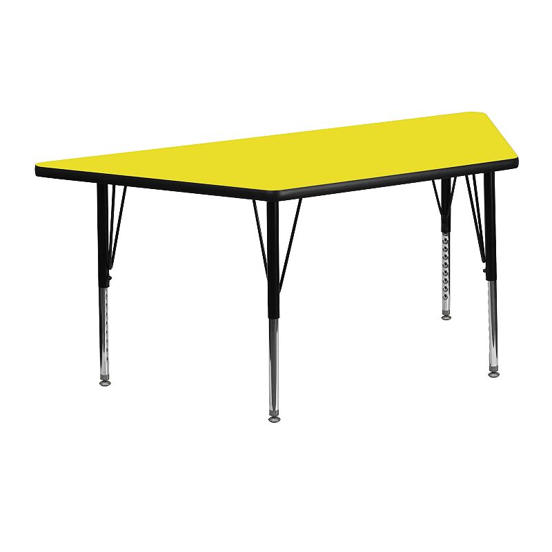 Flash Furniture Trapezoid Wren Adjustable Height Activity Table, Yellow