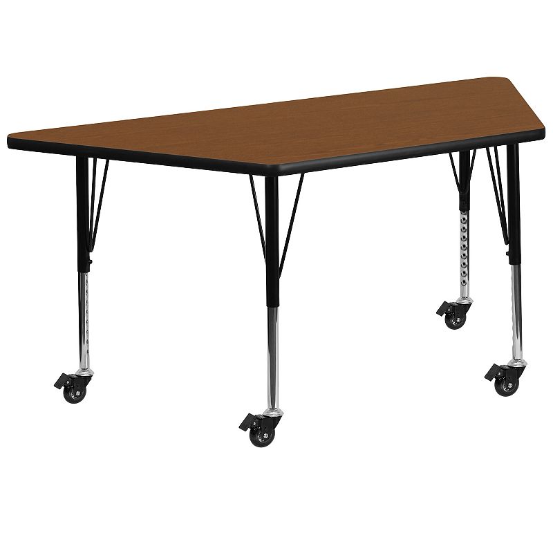 Flash Furniture Wren Mobile Trapezoid Adjustable Height Activity Table, Bro