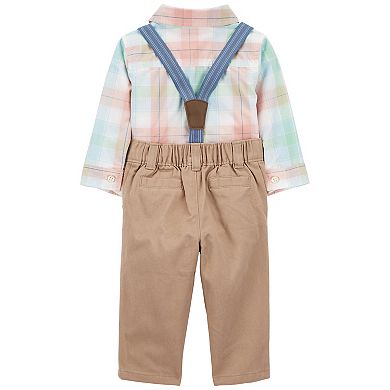 Baby Boy Carter's Bodysuit, Pants & Suspenders Set