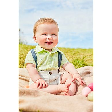 Baby Boy Carter's Sailboat Bodysuit, Shorts & Suspenders Set