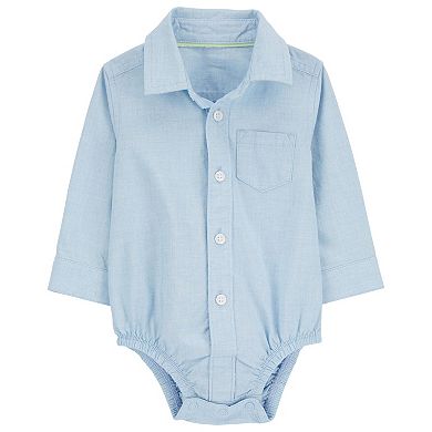 Baby Boy Carter's Button Down Collar Shirt Bodysuit, Suspenders & Pants Set