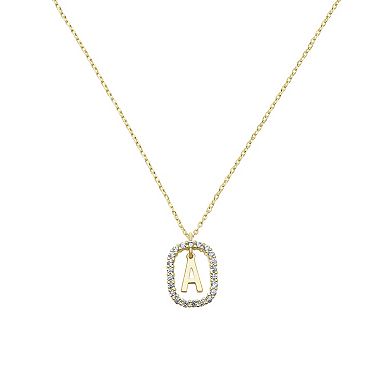 LC Lauren Conrad Gold Tone Crystal Initial Orbital Pendant Necklace