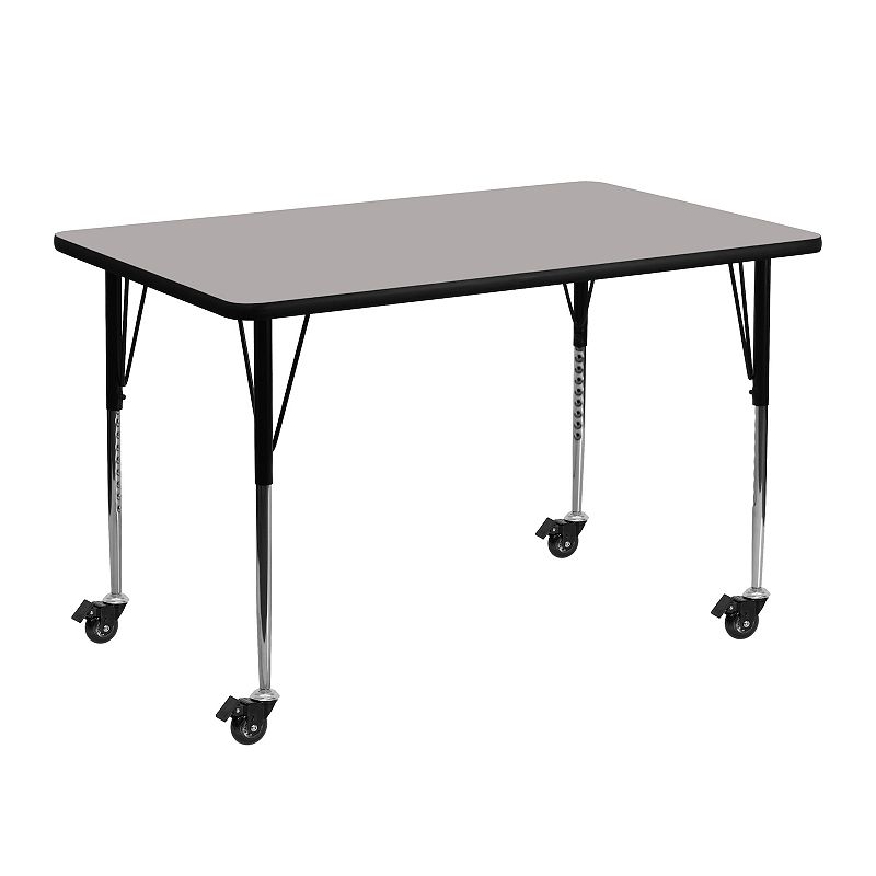 Flash Furniture Wren Mobile Rectangular Activity Table, Grey