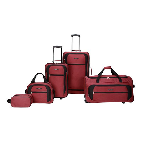 American Tourister 4 Piece Softside Luggage Set, Red 