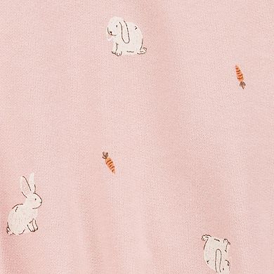 Baby Girl Carter's 2-Piece Bunny Print Sweatshirt & Shorts Set