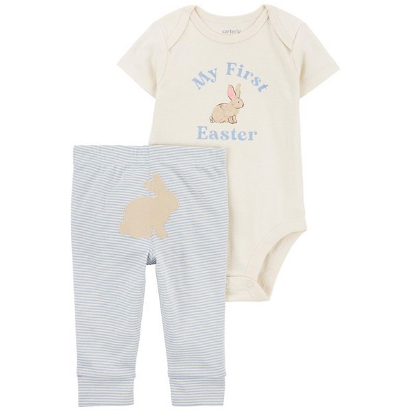 Baby Carter s 2 Piece My First Easter Romper Pants Set