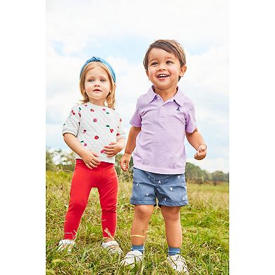 Baby Girl Carter's Strawberry Cherry Print Short Sleeve Top & Leggings Set