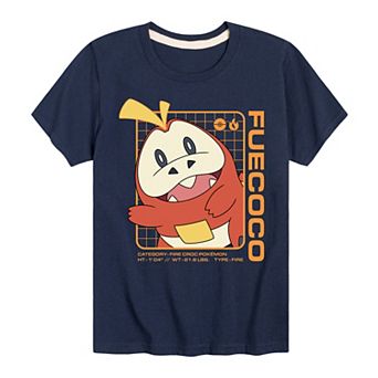 Boys 8-20 Pokemon Fuecoco Stats Tee