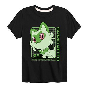 Boys 8-20 Pokemon Sprigatito Stats Tee