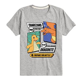 Boys 8-20 Pokemon Dragonite Charizard Battle Tee