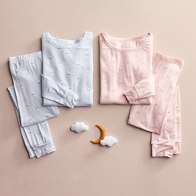 Girls 4-14 Carter's PurelySoft Allover Mini Rainbow Print Long Sleeve Pajama Top & Pajama Pants Set