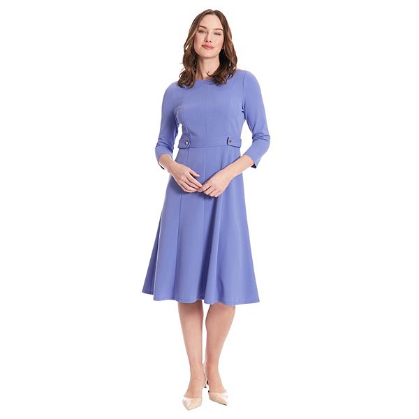 Women's London Times Side Tab Fit & Flare Dress - Peri (8)