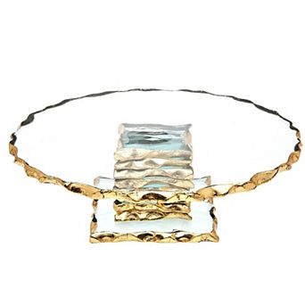 Godinger Silver Harper Gold Edge Small Footed Cake Stand