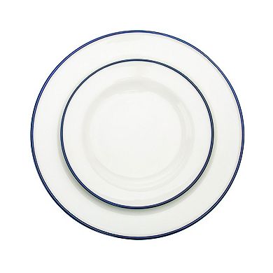 Godinger Silver Bistro Contrast Rim Porcelain 16-Piece Dinnerware Set, Service For 4