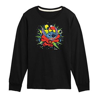 Disney's Lilo & Stitch Boys 8-20 Space Icon Long Sleeve Tee