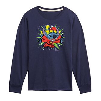 Disney's Lilo & Stitch Boys 8-20 Space Icon Long Sleeve Tee