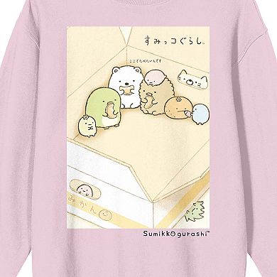 Men's Sumikko Gurashi Cute Corner Pink Long Sleeve Graphic Tee