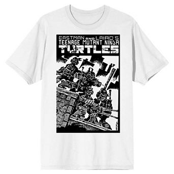 Men's Teenage Mutant Ninja Turtles Comic Origins Turtle Ninjas Crosshatch Art Graphic Tee