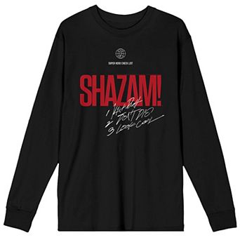 Men's Shazam 2 Fury Of The Gods Checklist Long Sleeve Graphic Tee
