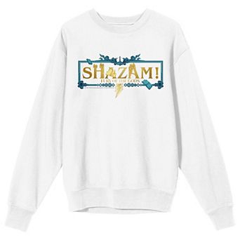 Men's Shazam 2 Fury Of The Gods Shazam Text with Boarder Long Sleeve Graphic Tee