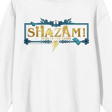 Men's Shazam 2 Fury Of The Gods Shazam Text with Boarder Long Sleeve Graphic Tee