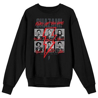 Men's Shazam 2 Fury Of The Gods Character Grid Long Sleeve Graphic Tee