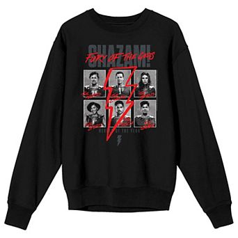 Men's Shazam 2 Fury Of The Gods Character Grid Long Sleeve Graphic Tee