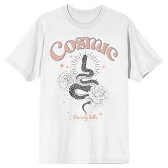 Men's Cosmic Snake & Flowers Graphic Tee