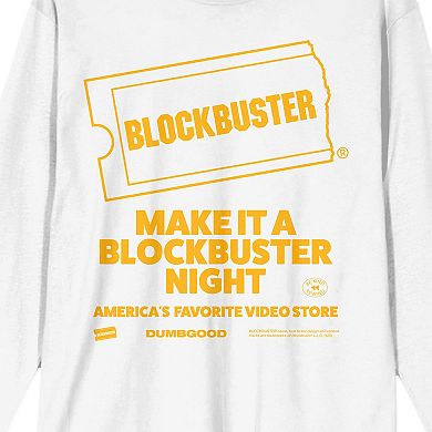 Men's Blockbuster "Make It a Blockbuster Night" Long Sleeve Graphic Tee
