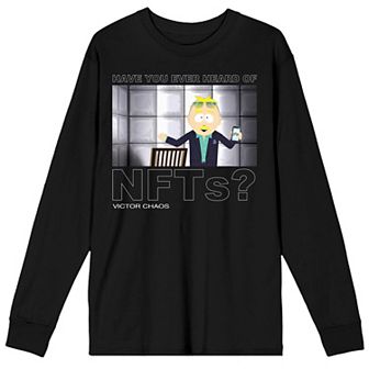 Men's South Park Victor Chaos NFTs Long Sleeve Graphic Tee