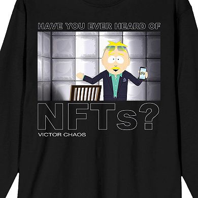 Men's South Park Victor Chaos NFTs Long Sleeve Graphic Tee