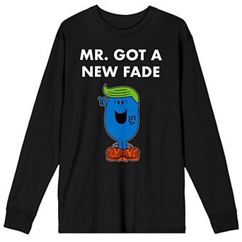 Men's Mr. Men And Little Miss Meme "Mr. Got a New Fade" Long Sleeve Graphic Tee