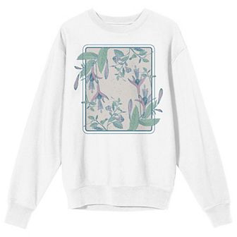 Men's Fuchsia Flower Long Sleeve Graphic Tee