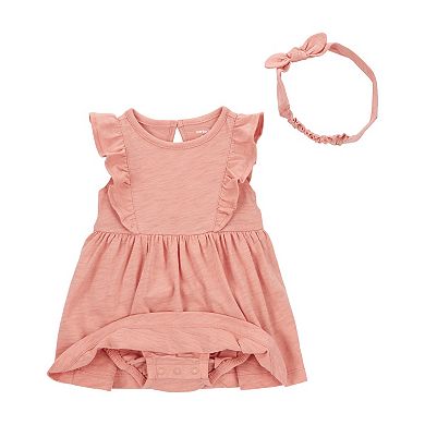 Baby Girl Carter's 2-Piece Bodysuit Dress and Headwrap Set