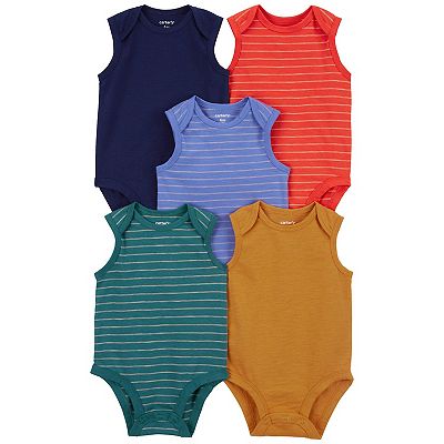 Baby Boy Carter's 5-Pack Sleeveless Striped Tank Top Bodysuit Set