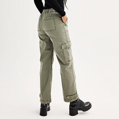 Juniors' SO® High-Rise Smocked Cargo Pants