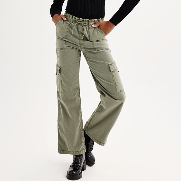 Juniors' SO® High-Rise Smocked Cargo Pants