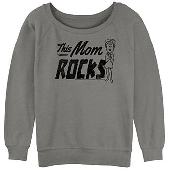 Juniors' The Flintstones Wilma This Mom Rocks Outline Slouchy Terry