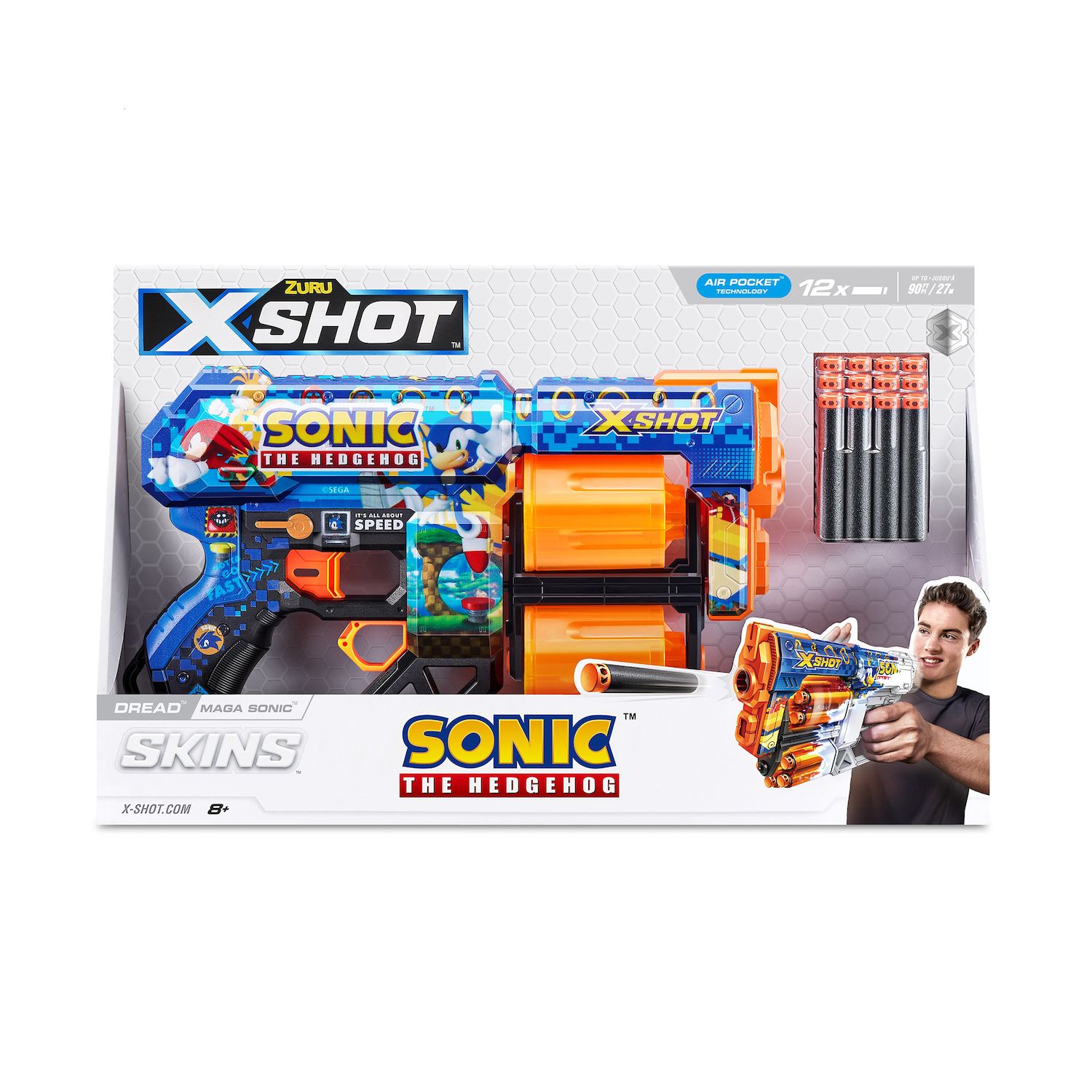 X-Shot Skins Dread Sonic The Hedgehog Foam Dart Blaster - Maga