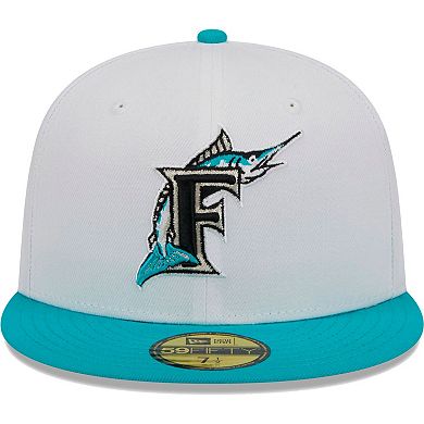 Men's New Era White Florida Marlins Optic 59FIFTY Fitted Hat