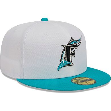 Men's New Era White Florida Marlins Optic 59FIFTY Fitted Hat