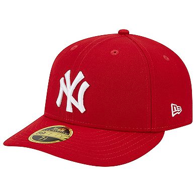 Men's New Era Scarlet New York Yankees Low Profile 59FIFTY Fitted Hat
