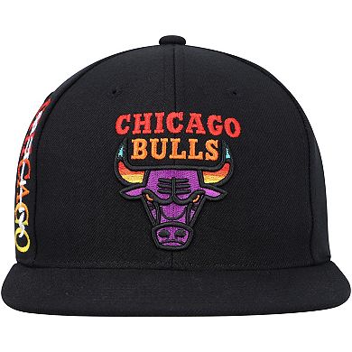 Men's Mitchell & Ness Black Chicago Bulls Soul High-Grade Fade Undervisor Snapback Hat