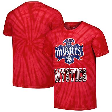 Unisex Stitches Red Washington Mystics Tie-Dye Logo T-Shirt