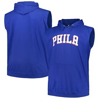 Men's Fanatics Branded Royal Philadelphia 76ers Big & Tall Jersey Muscle Pullover Hoodie